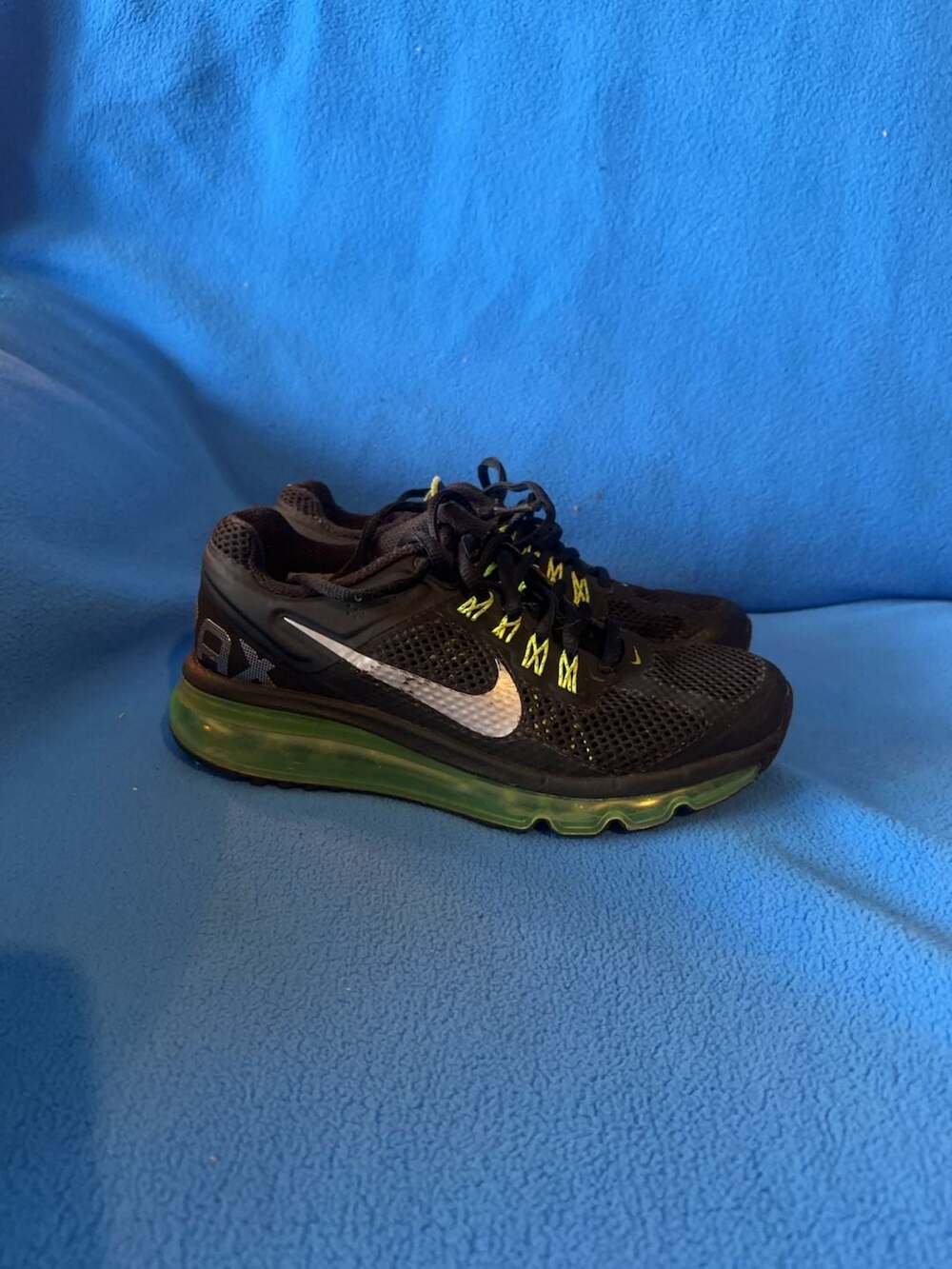 Nike Air Max 2015 Running Shoes Black Green Size 4.5